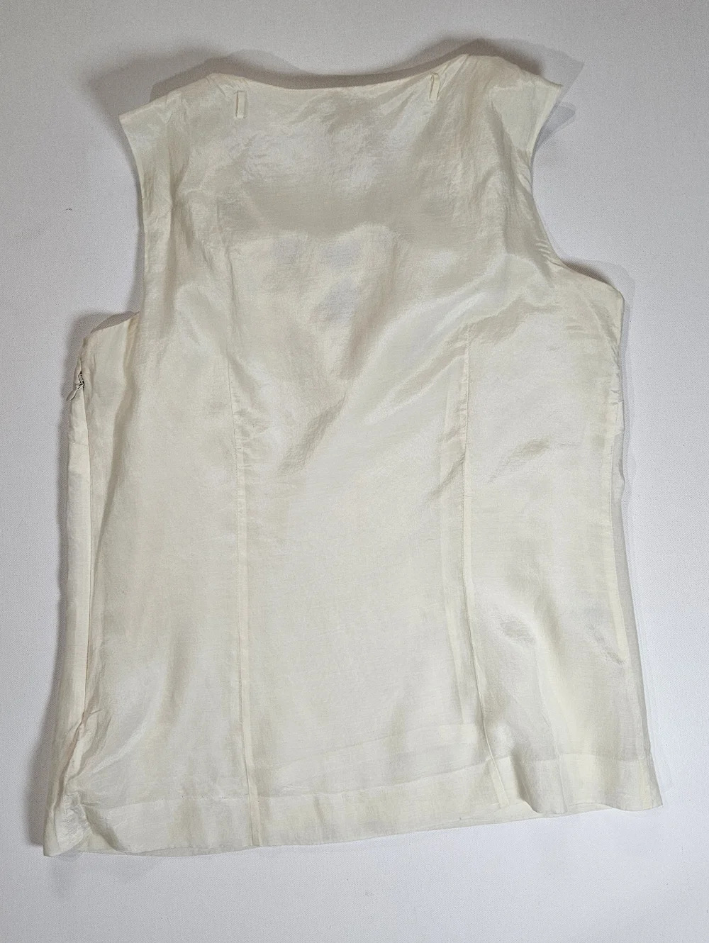 J. Crew Silk Blend Top Womens 0 Ivory Ruffle Beaded Neck‎ Boho To Formal